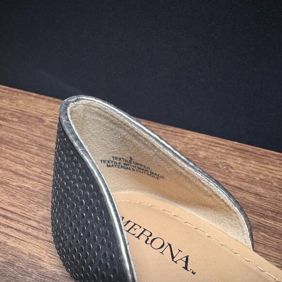 Merona Black Sparkle Flat Sandals Size 8 - Picture 4 of 4